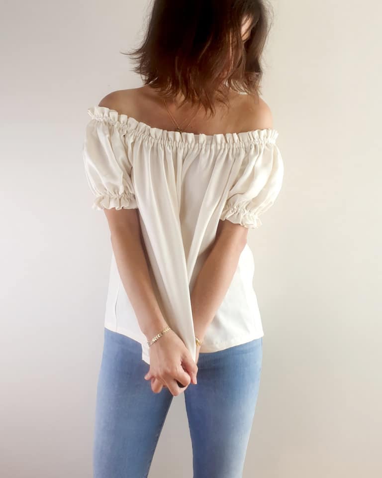 Polaris top pattern in a cream crepe