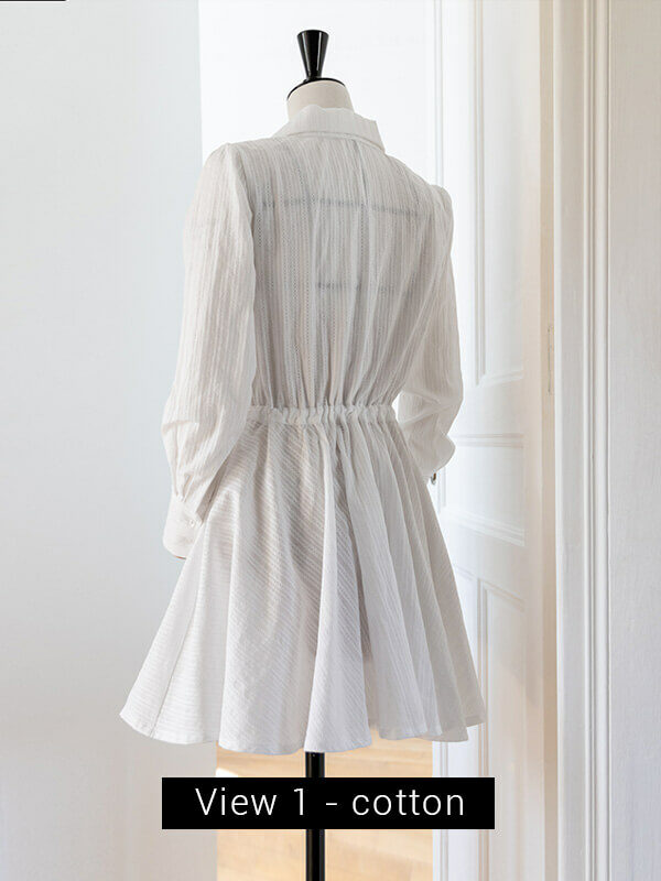 This is the back of the Stella dress option 1 (circle skirt) shown here in a light embroidered cotton.