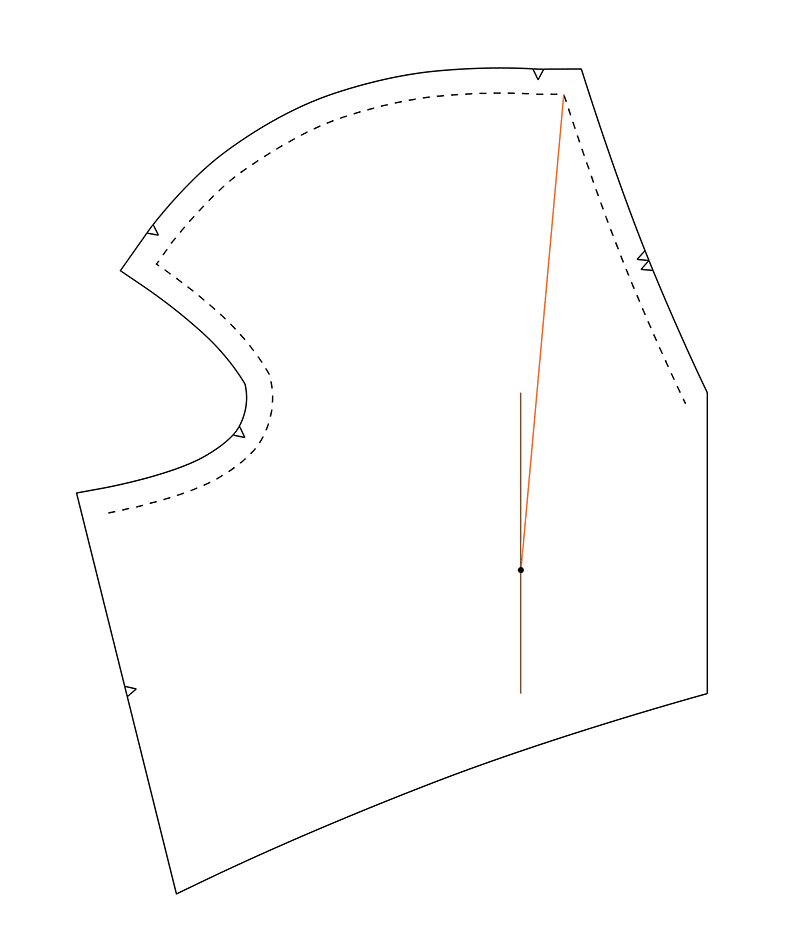 Pleiades 1 FBA (Full Bust Adjustment) method 1 - step 1