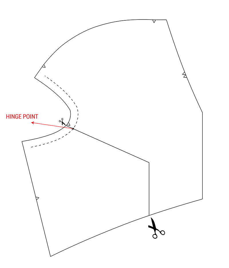 Pleiades 1 FBA (Full Bust Adjustment) method 1 - step 2