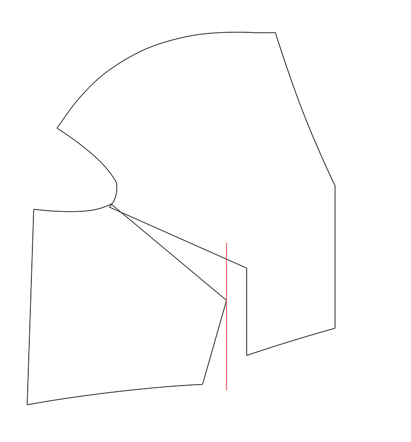 Pleiades 1 FBA (Full Bust Adjustment) method 1 - step 3