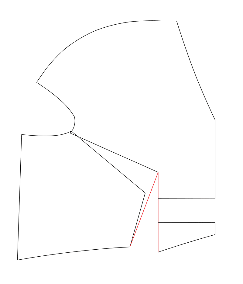 Pleiades 1 FBA (Full Bust Adjustment) method 1 - step 5