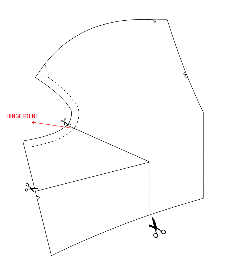 Pleiades 1 FBA (Full Bust Adjustment) method 2 - step 2