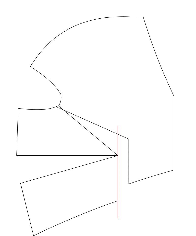 Pleiades 1 FBA (Full Bust Adjustment) method 2 - step 3